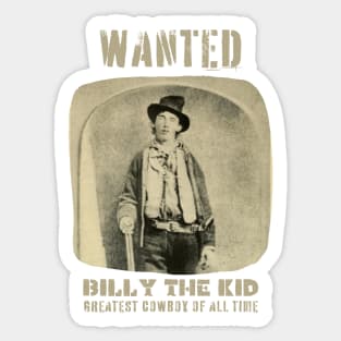 Billy The Kid Wanted Cowboy Sticker